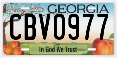 GA license plate CBV0977