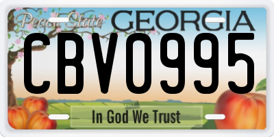 GA license plate CBV0995