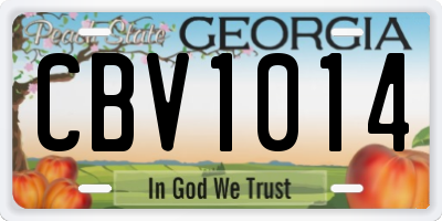 GA license plate CBV1014