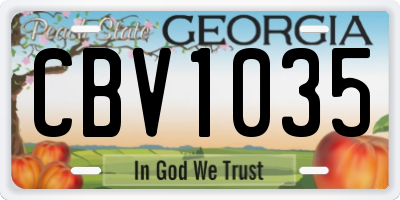 GA license plate CBV1035