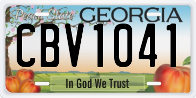 GA license plate CBV1041