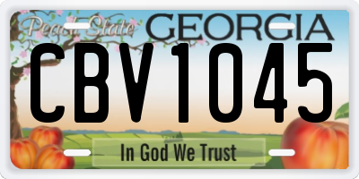 GA license plate CBV1045