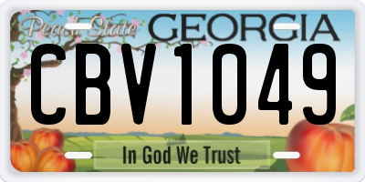 GA license plate CBV1049