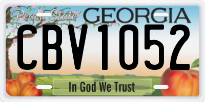 GA license plate CBV1052