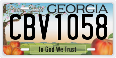 GA license plate CBV1058