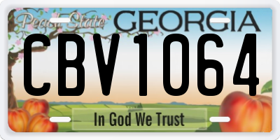 GA license plate CBV1064