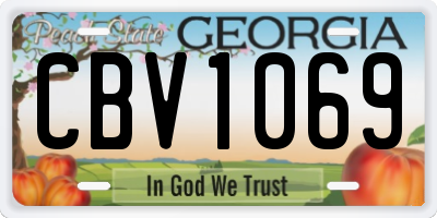 GA license plate CBV1069
