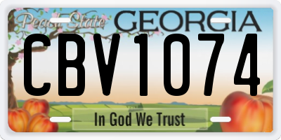 GA license plate CBV1074