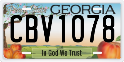 GA license plate CBV1078