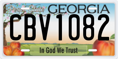 GA license plate CBV1082