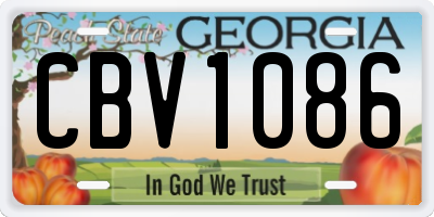 GA license plate CBV1086
