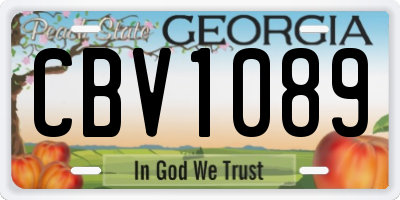 GA license plate CBV1089