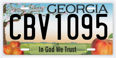 GA license plate CBV1095