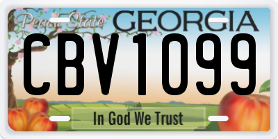 GA license plate CBV1099