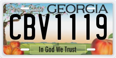 GA license plate CBV1119