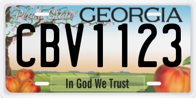 GA license plate CBV1123