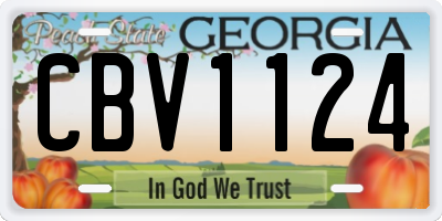 GA license plate CBV1124