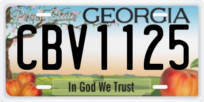 GA license plate CBV1125