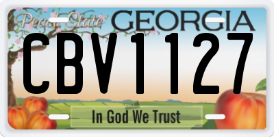 GA license plate CBV1127