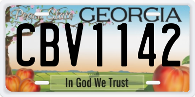 GA license plate CBV1142