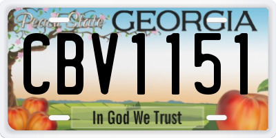 GA license plate CBV1151