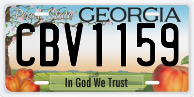 GA license plate CBV1159
