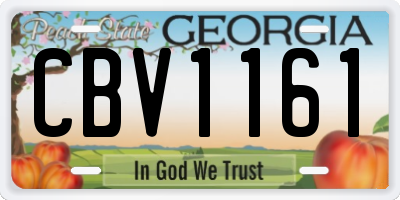 GA license plate CBV1161