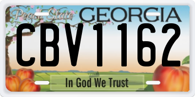 GA license plate CBV1162