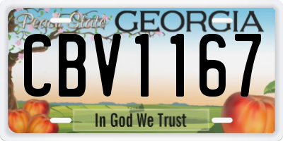GA license plate CBV1167