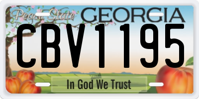 GA license plate CBV1195
