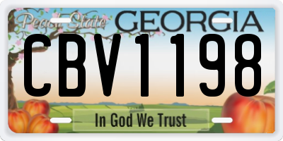 GA license plate CBV1198