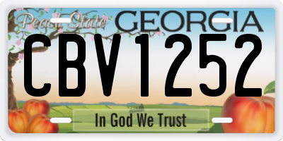 GA license plate CBV1252