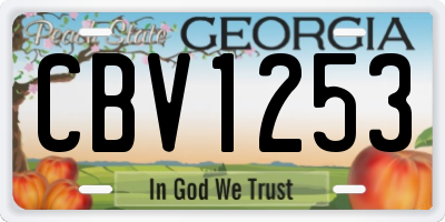 GA license plate CBV1253