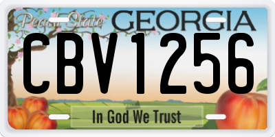 GA license plate CBV1256