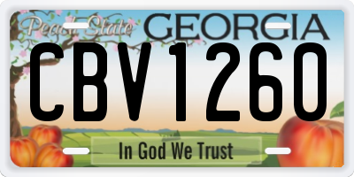 GA license plate CBV1260