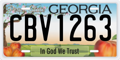 GA license plate CBV1263