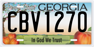 GA license plate CBV1270