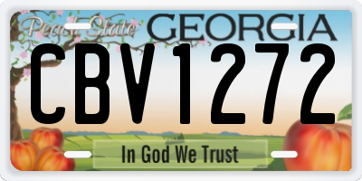 GA license plate CBV1272