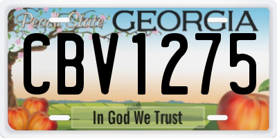 GA license plate CBV1275