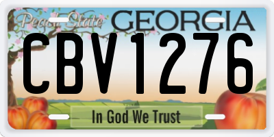 GA license plate CBV1276