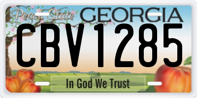 GA license plate CBV1285
