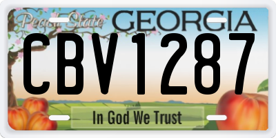 GA license plate CBV1287
