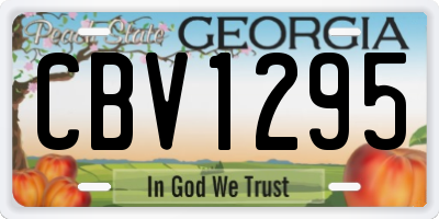 GA license plate CBV1295