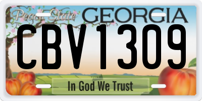 GA license plate CBV1309