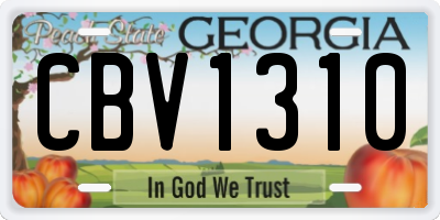 GA license plate CBV1310