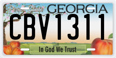 GA license plate CBV1311