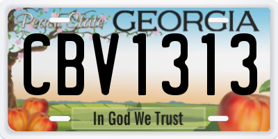 GA license plate CBV1313