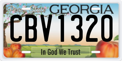 GA license plate CBV1320