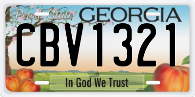 GA license plate CBV1321