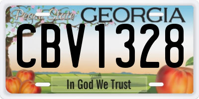 GA license plate CBV1328